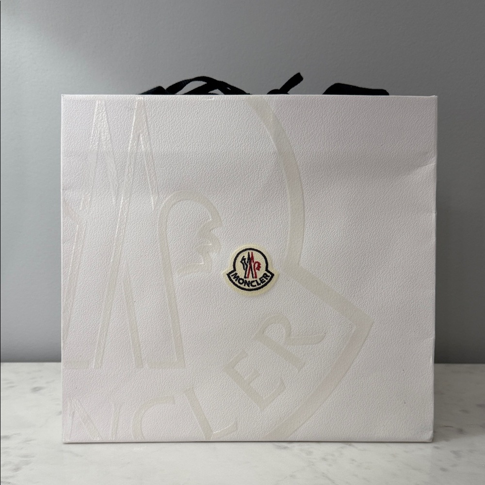 Moncler White Shopping Bag